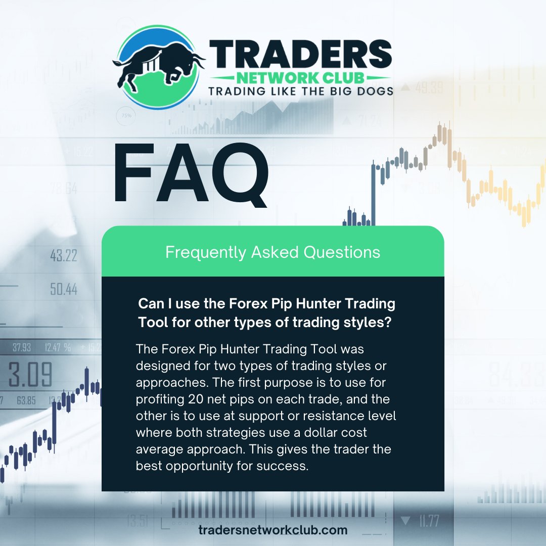 TradersNetClub's tweet image. Got questions? We&apos;ve got answers! ✅ Discover how our Forex Pip Hunter can revolutionize your trading strategy. #ForexTrading #TradingFAQ