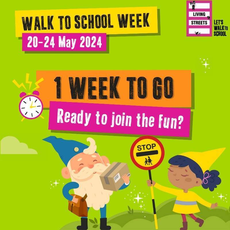 Next week is Walk to School Week!

Even a 20-minute walk as part of your school run can have fantastic health benefits and help you discover the #MagicOfWalking!

More information 👉 livingstreets.org.uk/wtsw

#WalkToSchoolWeek #Walking #Wellbeing #HealthAndFitness