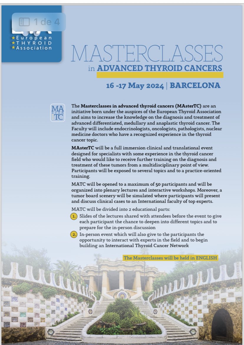 Joaquin_Gom's tweet image. Road to @ETA_Thyroid Masterclasses in Advanced Thyroid Cancers @aecat_es @Ja_Capdevila