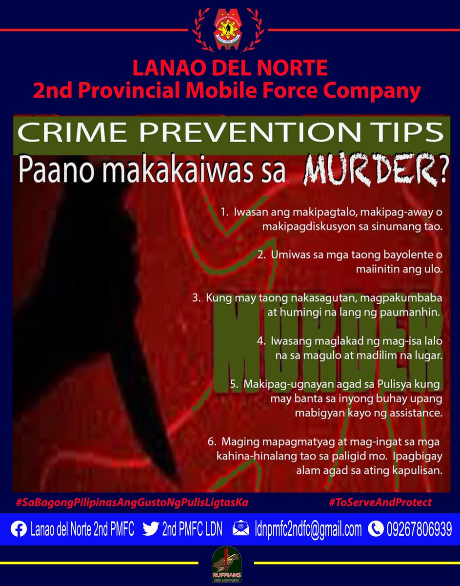 CRIME PREVENTION TIPS AGAINST MURDER #ToServeandProtect #SaBagongPilipinasAngGustongPulisLigtasKa