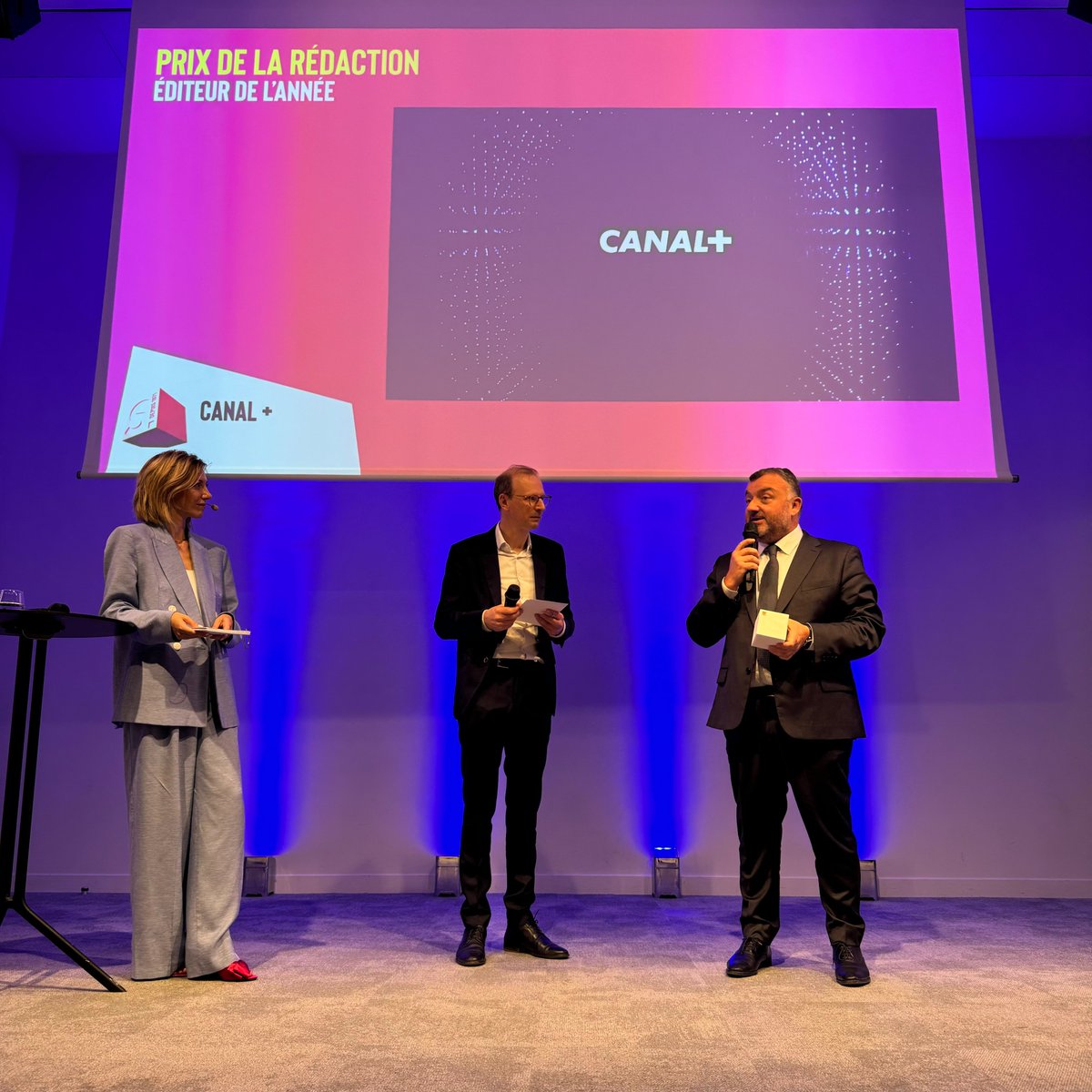 Grand Prix @Strategies de l'Innovation Média 2024 🥇 CANAL+ reçoit le prix de l’Editeur de l'année 👏 Bravo à @epietrini et à nos équipes pour leur créativité et leur capacité à innover #gpstrat