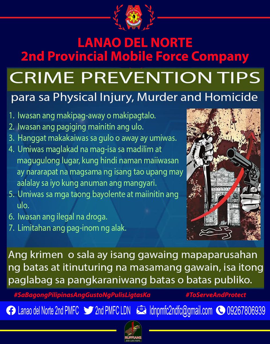 CRIME PREVENTION TIPS AGAINST MURDER #ToServeandProtect #SaBagongPilipinasAngGustongPulisLigtasKa
