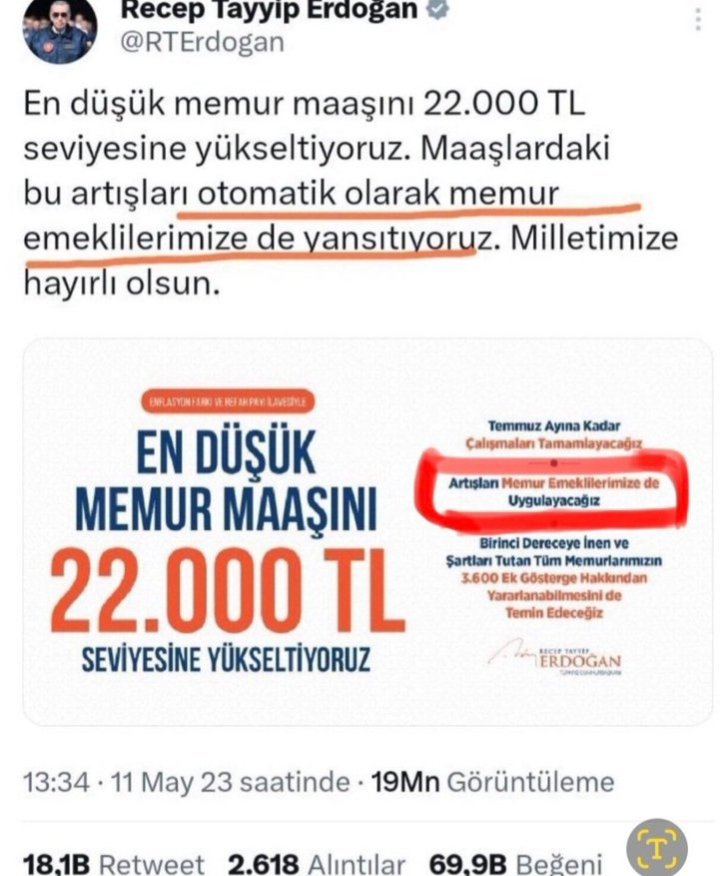 Emeklinin geçim derdi beka sorunudur secimde emekliye verilen sözler yerine getirilsin Cumhurbaşkanı yalan söylemez

#EmekliMemur
#MemurEmeklisineEkMaddeZulmü