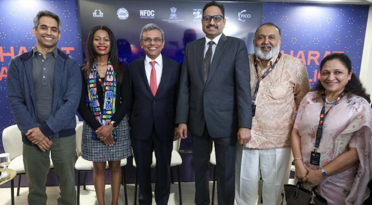 NFVF Council Chairperson Ms. Tholoana Ncheke spoke at the opening of the Inauguration of the Bharat (India) Pavilion. She was joined by H.E Mr. Jawed Ashraf, Hon. Ambassador of India to the Republic of France and Principality of Monaco, Mr Shri Sanjay Jaju, and Indian filmmakers.