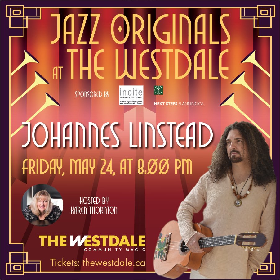 Excited for an evening of captivating jazz with Johannes Linstead at Jazz Originals, hosted by Karen Thornton. Join us on May 24th, 8:00pm! 🎶 Tickets available at thewestdale.ca/event/jazz-ori… #HamOnt #HamOntLiveMusic #HamOntJazz