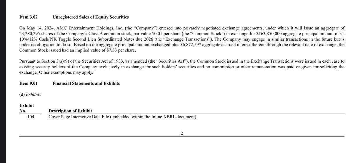 AA just paid off ~$164m of the 2026 debt and another ~$6m in interest in exchange for ~23.3m shares. Saves more than $4m every quarter in interest payments (adds nearly $17m a year to the bottom line). $7.33 a share and, in a non-corrupt market you’d normally add in the value of