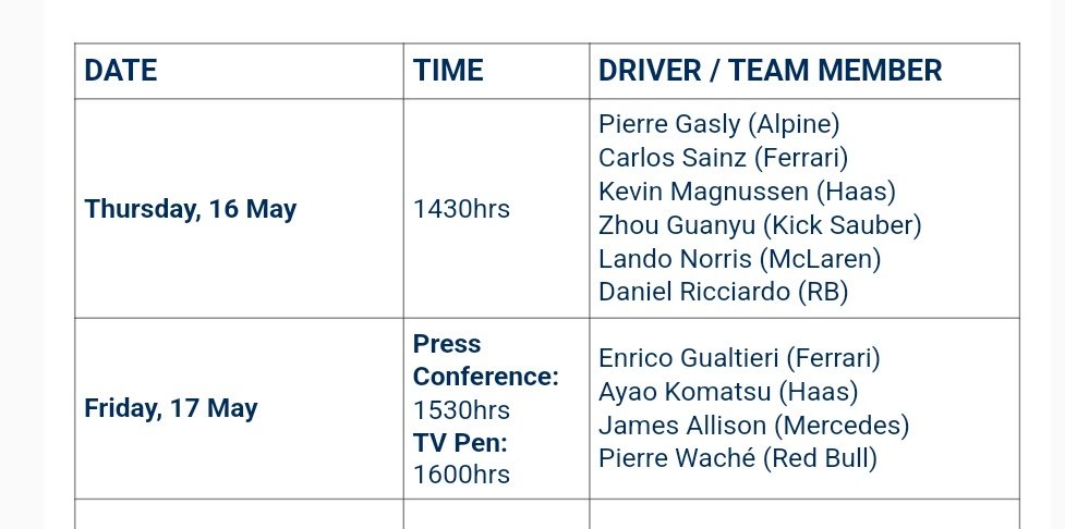 FIA Press conference schedule for #ImolaGP