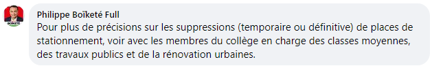 D'après l'échevin du Parking @PhilippeBoikete (PS), toujours membre du collège avec le bourgmestre Emir Kir, il n'est pas responsable de la suppression des places en voirie mais bien ses collègues. C'est la mode de retourner sa veste au PS pour le moment. #PlusJamaisPS #GoodMove