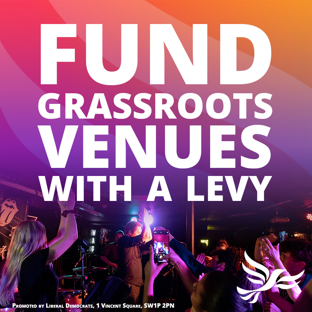 Last week @DCMS committee recommended a levy on large venues to fund #grassrootsmusicvenues. London #Libdems have been calling for this but now we need to see it happen. Sign our petition to show your support and help #savethefutureofmusic. camdenlibdems.org.uk/save-the-futur… Continue