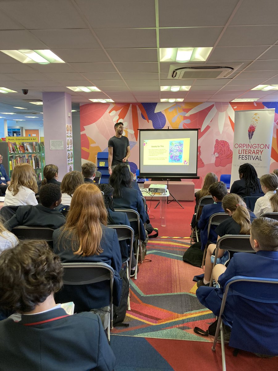 #YotoCarnegies24 shortlisted author @NateLessore is at #OrpingtonLibrary as part of the #OrpingtonLiteraryFestival with 5 different secondary schools right now! @LBofBromley @Orpington1st @Better_UK @CarnegieMedals