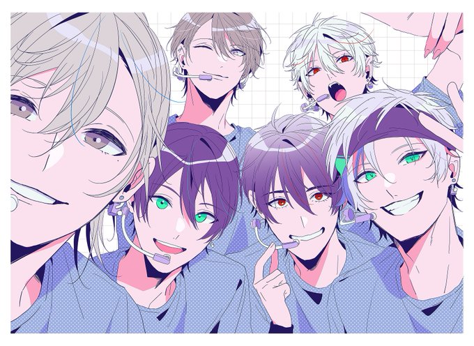 「6+boys purple hair」 illustration images(Latest)