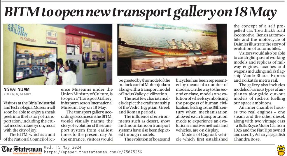 #PressReview @TheStatesmanLtd #TransportGallery @IME2024