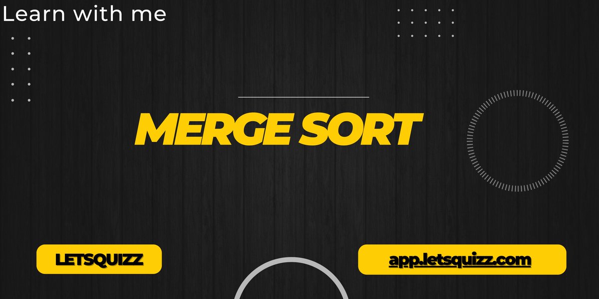 🚀Today's coding tutorial will be on DSA: Merge sort. Ready to transform your rumbled arrays into perfectly ordered masterpieces? Let’s dive into the enchanting world of Merge Sort, of course, with quizzes.
Link to quiz: app.letsquizz.com/take-quiz/6644…
#100daysofcode #coding
