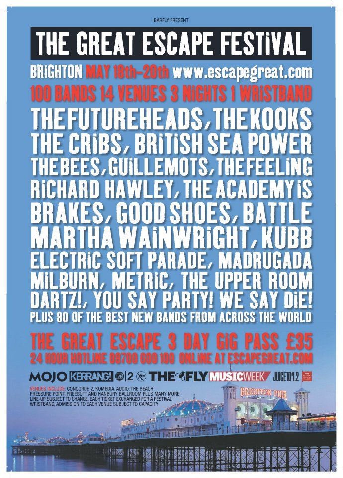 Wrong DARTZ! - sorry; to see the OGs at The Great Escape, you’d need a time machine back to 2006.

Have a goodun’ <a href="/coolrockband/">brand from wellington</a> - I was going to come and heckle for our songs, but it’s a long way to go to be a prick 🙏