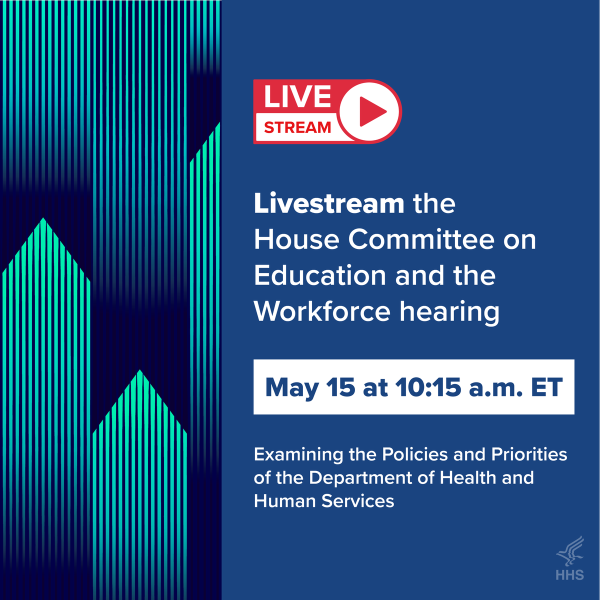 At 10:15 a.m. ET, I will testify in front of the House Committee on Education and the Workforce. The hearing will examine the policies and priorities of the Department of Health and Human Services. You can stream the full committee hearing here: bit.ly/3K2Mc4j