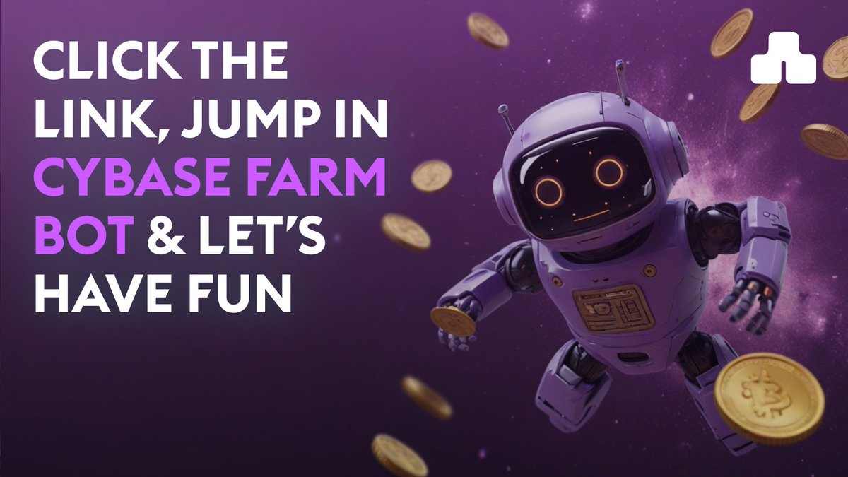 👀 Guess what? Each day at CYBASE Farm Bot is a fresh chance to tackle new challenges and rack up those rewards. Exciting, right? Don’t miss out! 🤭 Also, don't hesitate to drop your CYBASE Farm Bot referral link in the comments below 👇 🚪Come hang out with us daily. Click the
