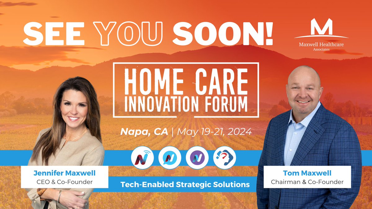 Looking forward to connecting with our fellow partners in the industry at the #HCIF24 in Napa, CA. See you soon!

#MHADifference – ow.ly/KqAJ50R2sJe

#HCIF #TechEnabled #MHAInnovation #HomeCare #HomeHealth #Hospice #PostAcuteCare #MHA #MHADifference #MHARocks #MaxwellHCA