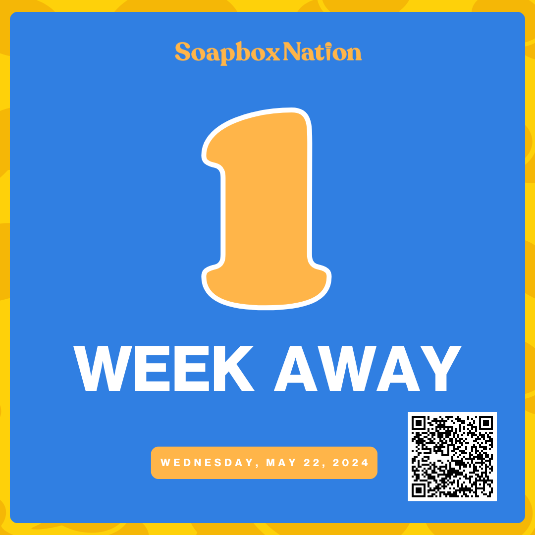 Next week, 13 outstanding speakers will share their stories and visions at our Soapbox Nation Mainstage. Soapbox Nation provides a platform for youth to amplify their voices, and the power they hold to shape the future of our communities. Register today: bit.ly/3Qwe0l4