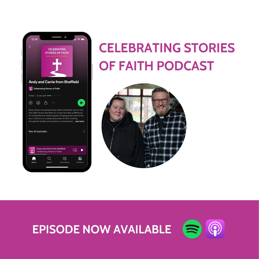 Celebrating Stories of Faith Podcast 🎧 Hear from Andy and Carrie who share how people have rediscovered the church that they didn’t know was there. Listen to more stories of faith: bit.ly/3IFExZ8 #FaithintheNorth @DioceseofSheff