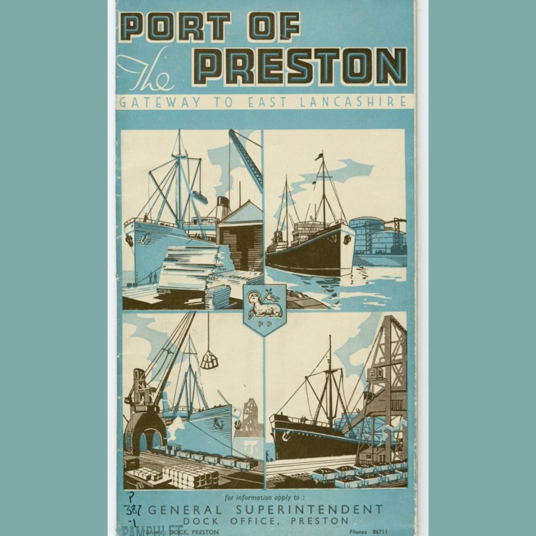 The Port of Preston leaflet was printed by Guardian Press in Fishergate, Preston. Preston Dock was the largest working dock in Britain until 1981. It was a major employer in the town, handling coal exports to Ireland and banana imports from the West Indies. ⛵