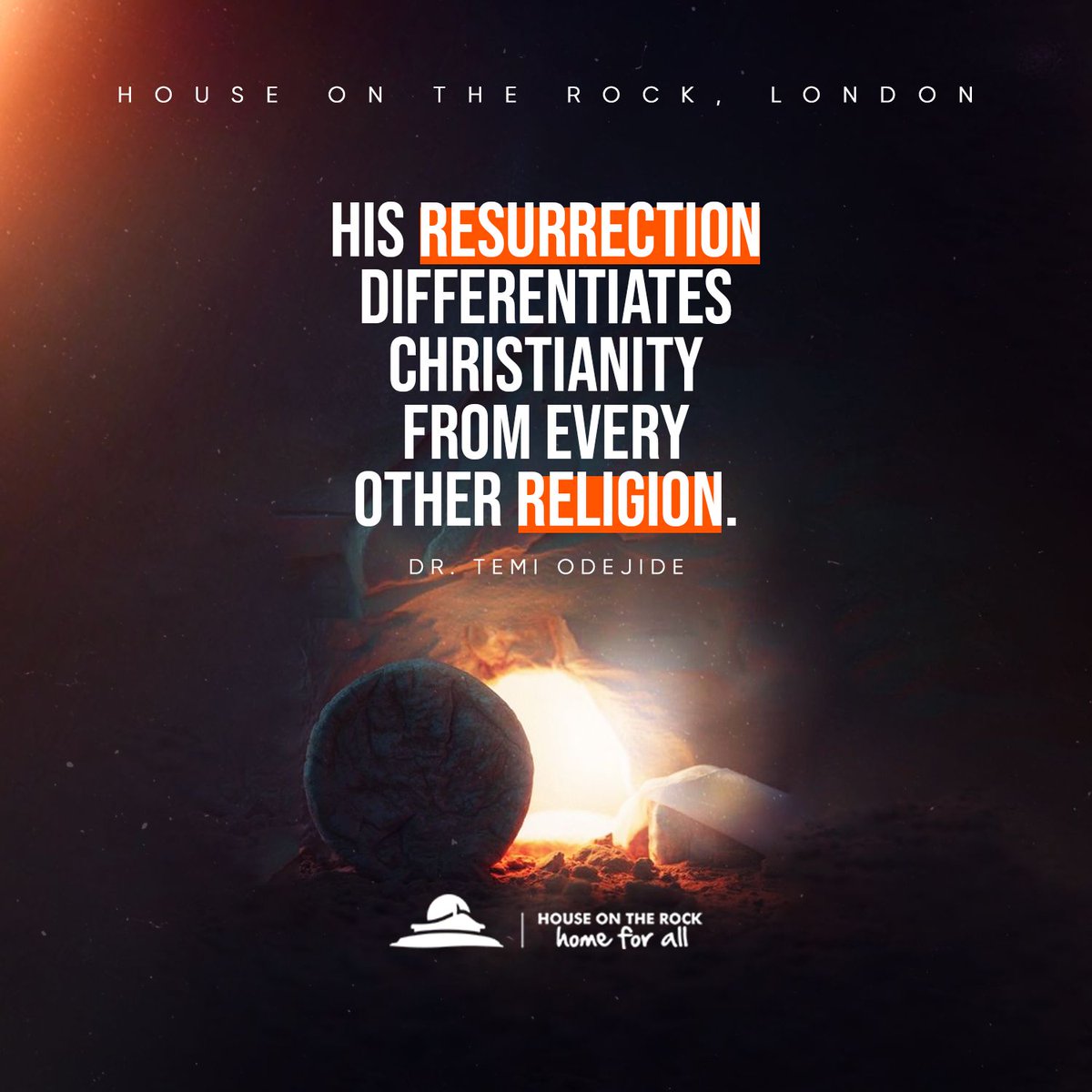 The Tomb is empty. We have a risen Saviour. 
WHY HE ROSE, by Pastor @drtemiodejidestill streaming on all our @hotrlondon Digital Platforms. #whyherose #DrTemiOdejide #hotrlondon #yearofredemption #SundayService #HOTRService #HOTROnline #eChurch #Sunday #SonRise #hotrlondon