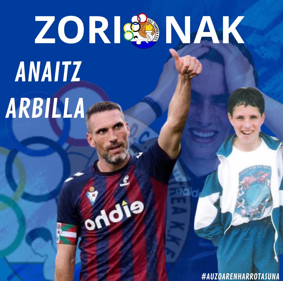 🎂ZORIONAK ANAITZ🎂 Gaur, Anaitz Arbilla , gure jokalari ohiaren urtebetetzea da. Auzoko taldetik , egun polita pasatzea eta asko gozatzea espero dugu. Laster arte🔵⚪️ #Txantrea