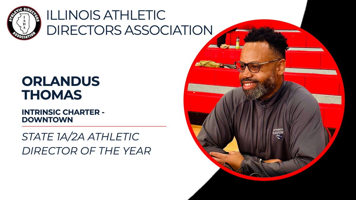 Congratulations to Orlandus Thomas from Intrinsic Charter - Downtown @RavenAthletics2 for being selected as the 1A/2A State Athletic Director of the Year! Press release can be found here: linktr.ee/illinoisad