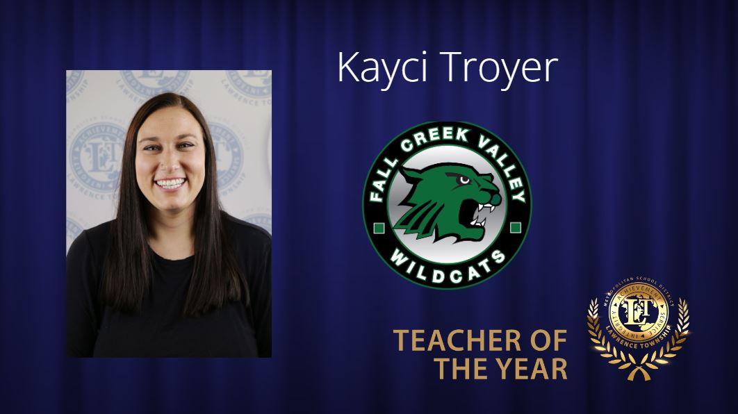 Congratulations to Fall Creek Valley Middle School 2023-2024 Teacher of the Year, Ms. Kayci Troyer! 🎉 #LTpride