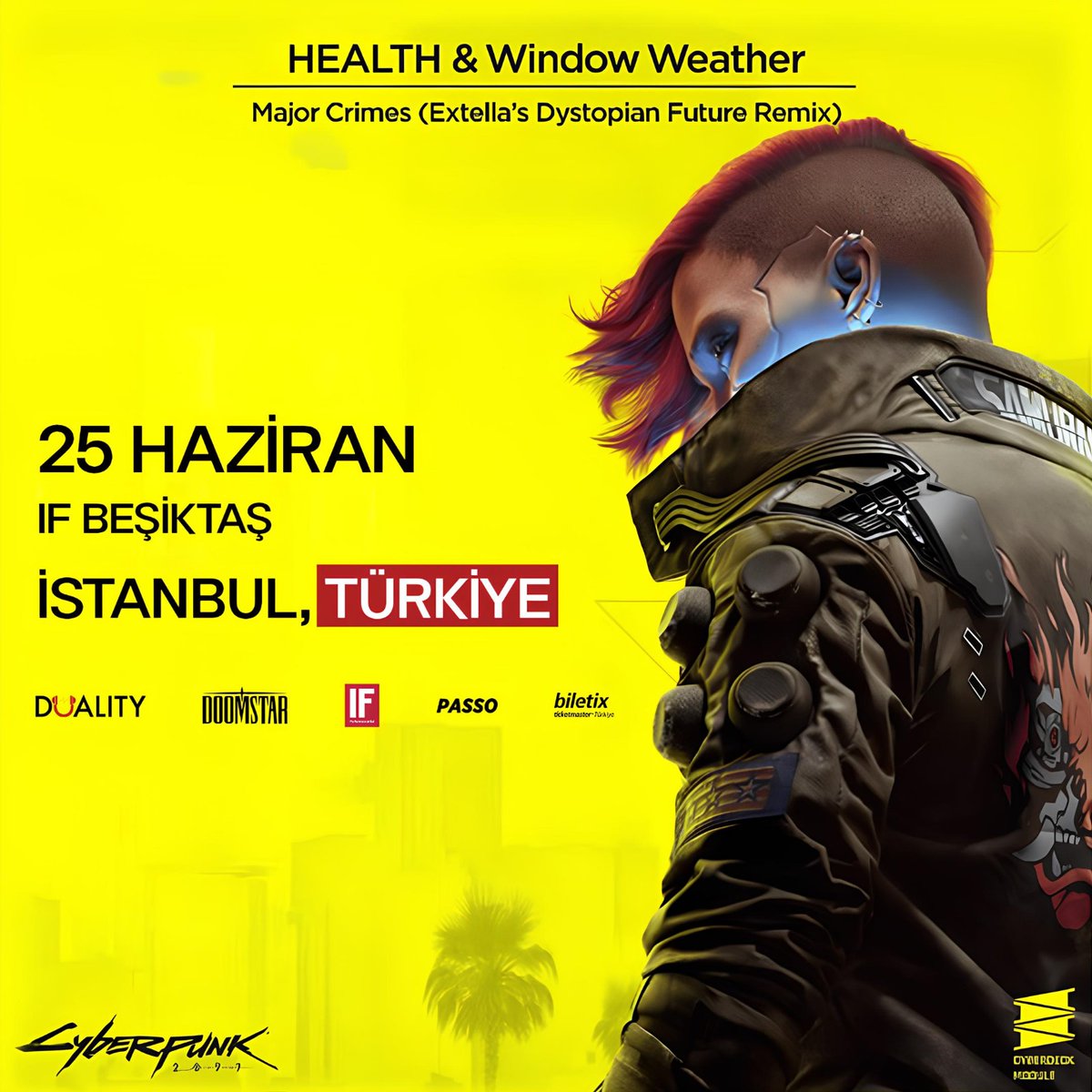 👾 Cyberpunk oyununda en çok dinlenen parçanın sahibi @_HEALTH_, metal altyapılı deneysel ve endüstriyel müziğiyle 25 Haziran’da IF Beşiktaş’ta 🤖