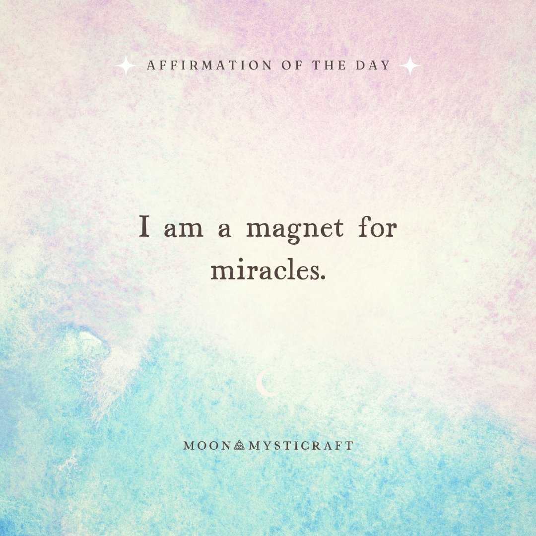 Drop a ❤️ to claim today's affirmation!

Be sure to follow @MoonMysticraft for your daily dose of spiritual inspiration.

#positiveaffirmations #witchcraft #loa #meditation #spiritualgrowth #lawofattraction #lawofpositivity #manifestation #manifestyourdreams #wicca #wiccan