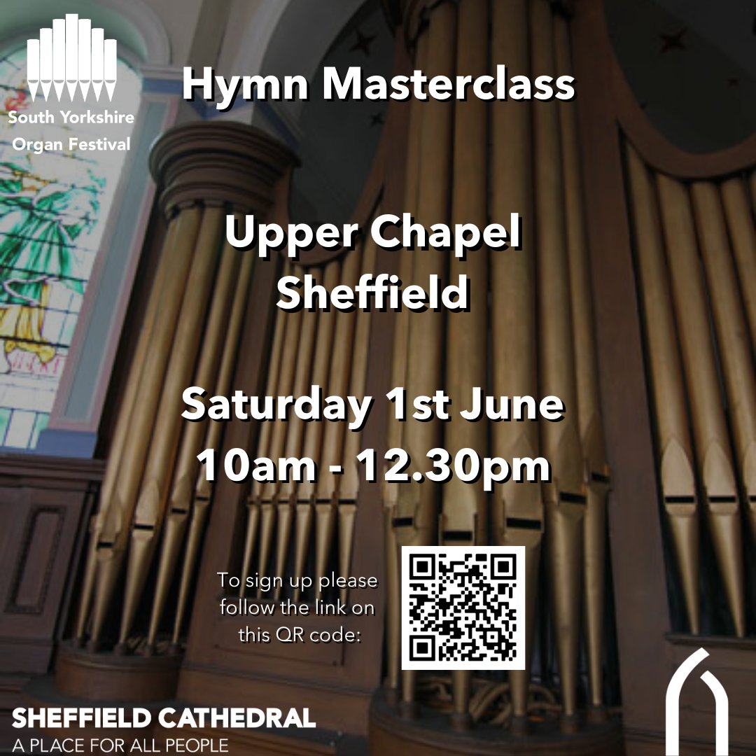 🎵 Organists/pianists, want to brush up your hymn-playing skills on one of the finest organs in Sheffield? As part of #SouthYorkshireOrganFestival we're running a free hymn masterclass at the 3-manual organ of Upper Chapel ⛪ To take part, sign up at ow.ly/1qe750REIRP