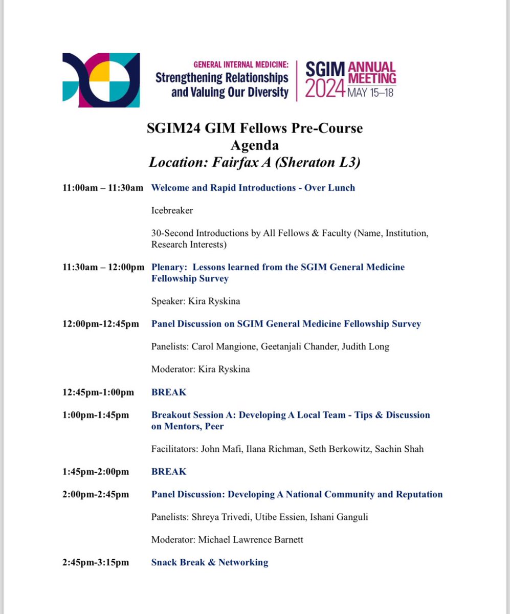 It’s #SGIM24 Pre-Conference Day! Excited to attend my 1st @DeprescribeUS Annual Meeting & share on “Achieving #Pharmacoequity: The Vital Role of Deprescribing. Then to the GIM Fellows Course to share w. @IshaniG @ShreyaTrivediMD on building a national presence. See y’all soon!