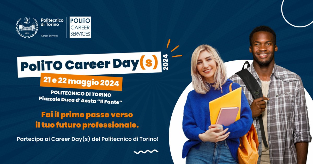 #AppuntamentiPoliTO 📅21 e 22 maggio 2024 Career Day(s) PoliTO 2024 ℹ️polito.it/ateneo/comunic…