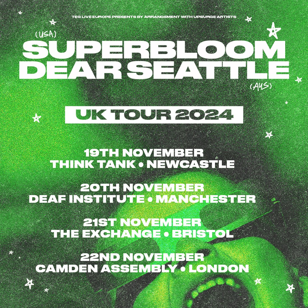 Double headliner action with @dearseattleband + SUPERBLOOM! // Grab your ticket at hdfst.uk/e109128