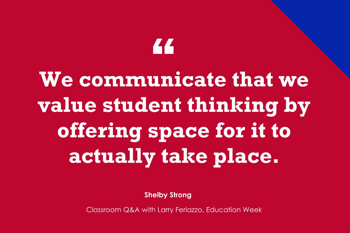 . @Sneffleupagus contributes to NEW @educationweek post, '5 Simple Teacher Moves With Big-Time Payoffs' edweek.org/teaching-learn…