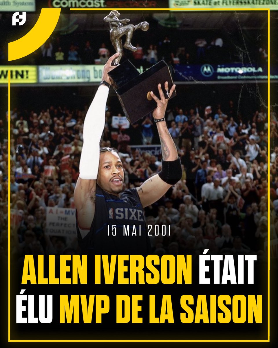 Il y a 23 ans jour pour jour, Allen Iverson était élu MVP de la saison. Avec 31,1 points, 4,6 passes et 2,5 interceptions de moyenne, « The Answer » avait dominé la saison 2000-2001 🌟