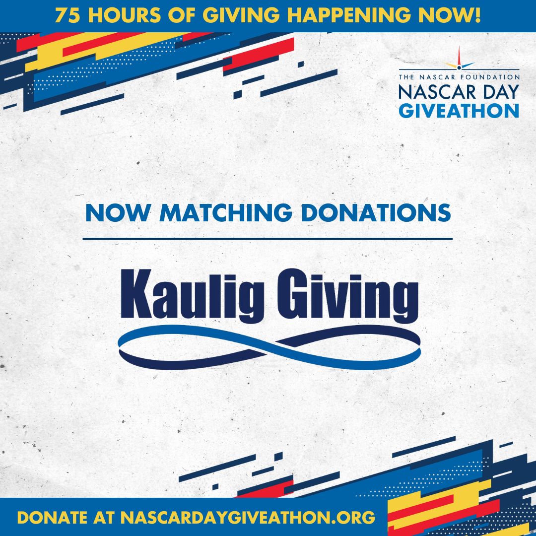 MATCHING HOUR WITH @KauligRacing | @KauligGiving! 💓 Donate within the next hour (9AM-10AM EST) to have your donations doubled by Kaulig Racing, who is matching up to $10,000! Run, don't walk! Donate now at nas.cr/3UwQh5J