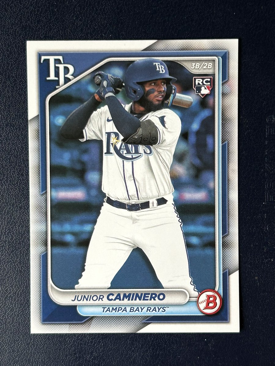 @84baseballcards @HobbyRetweet_ @CodiDaReposter @sportsfanmedia @SportsSell3 2024 Bowman Junior Caminero RC $2 PWE #Cheers #RaysUp