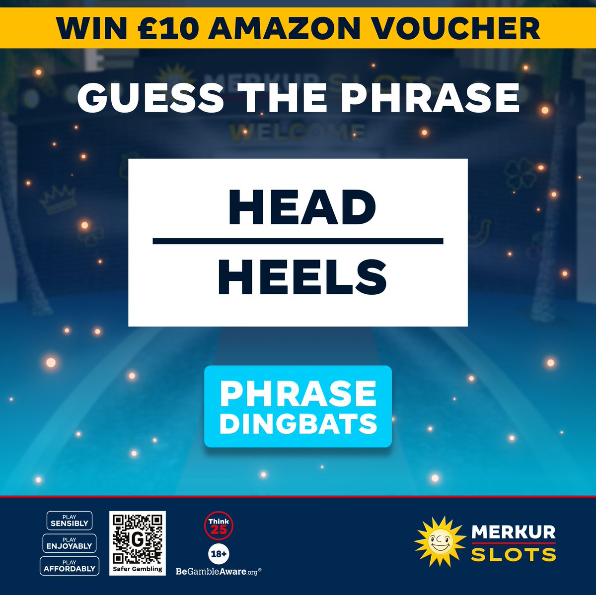 (18+, - BeGambleAware.org) Puzzle lovers, it's your time to shine! Can solve this dingbat?! 🕵️ Guess the answer correctly and you could be bagging a £10 AMAZON VOUCHER! 🤩🛍️ Leave your guess over on our Facebook page, entries close next Thursday. #MERKUR #WinitWednesday