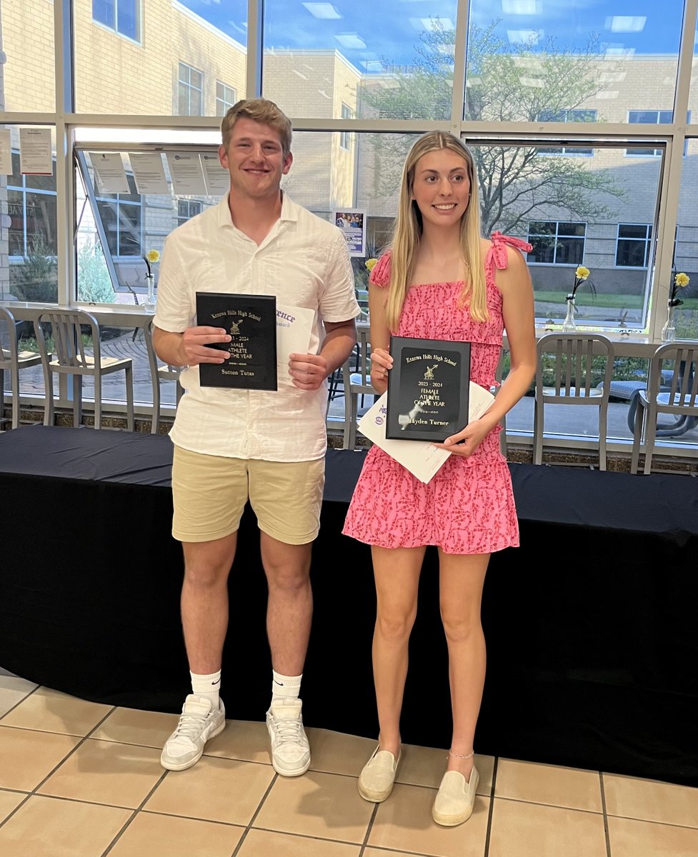 Congratulations to our 2024 Knight Athletes of the Year, Sutton Tutas and Jayden Turner. 💛🎓

#KnightAthletics #KnightPride #KenowaHills #Classof2024 #AlwaysAKnight