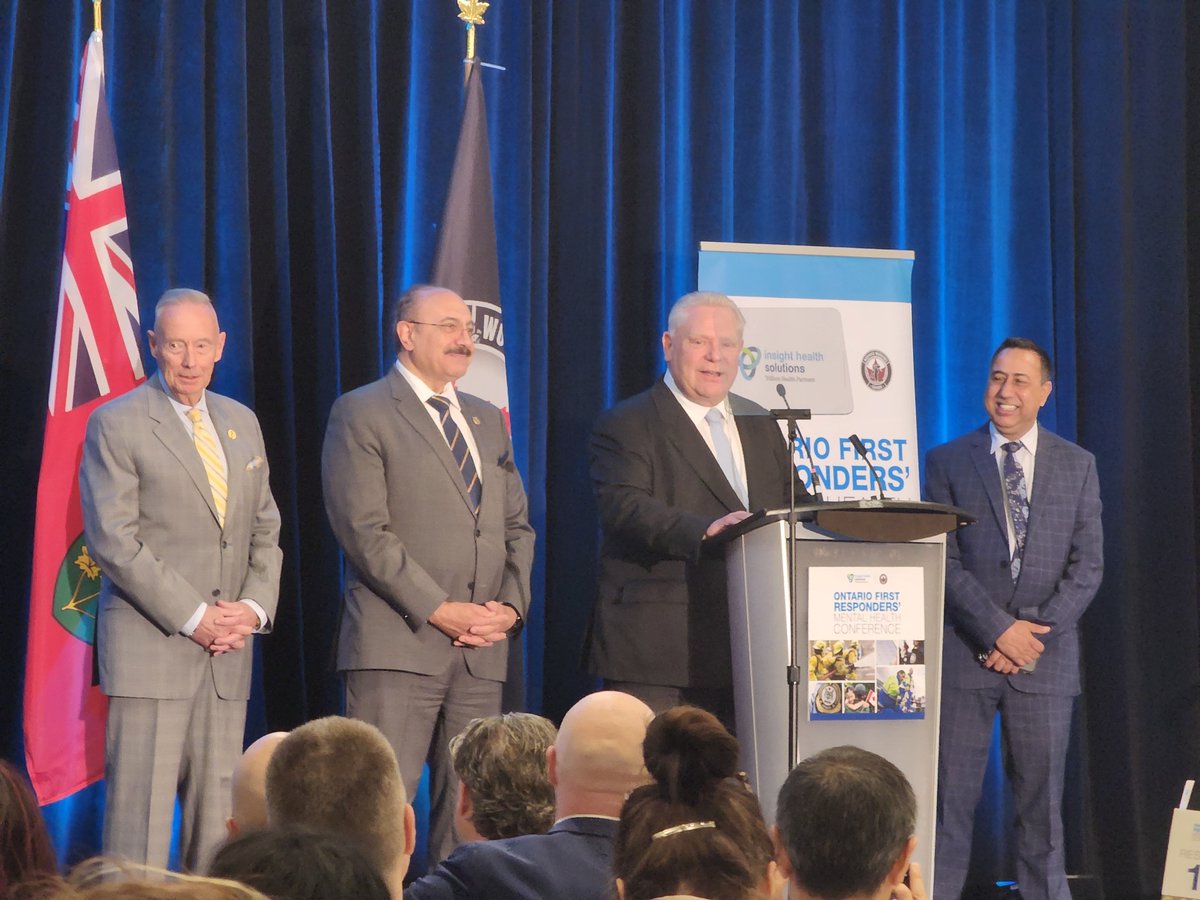 Our Premier @fordnation now addressing the @WoundWarriorCA @THP_hospital #FirstResponders #MentalHealth conference. 

It's great to see acknowledgement from the highest levels of government! Happy to represent @BootsOTGround today.