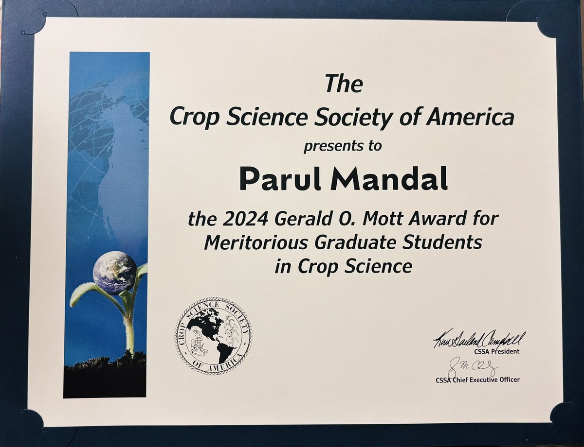 Parul Mandal (@parulmandal8) on Twitter photo Thrilled to receive the Gerald O. Mott Award from <a href="/ASA_CSSA_SSSA/">Agronomy, Crop, and Soil Science Societies</a>. A huge thanks to my advisor <a href="/Ross_Braun/">Ross Braun</a> for his unwavering support and mentorship. Your guidance has been essential to my success. <a href="/KStateHNR/">K-State HNR</a> <a href="/ASA_CSSA_SSSA/">Agronomy, Crop, and Soil Science Societies</a> <a href="/KStateHNR/">K-State HNR</a> Thrilled to receive the Gerald O. Mott Award from <a href="/ASA_CSSA_SSSA/">Agronomy, Crop, and Soil Science Societies</a>. A huge thanks to my advisor <a href="/Ross_Braun/">Ross Braun</a> for his unwavering support and mentorship. Your guidance has been essential to my success. <a href="/KStateHNR/">K-State HNR</a> <a href="/ASA_CSSA_SSSA/">Agronomy, Crop, and Soil Science Societies</a> <a href="/KStateHNR/">K-State HNR</a>