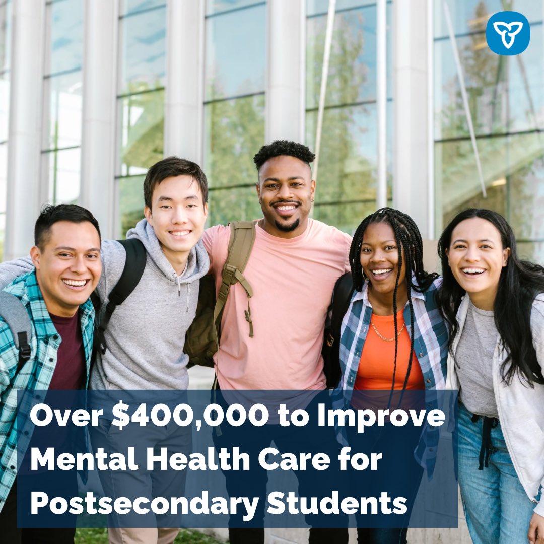 NEW: We’re investing $400K+ to improve mental health care for postsecondary students. This support will help @NipissingU, in partnership with @CanadoreCollege, support unique “back-to-campus”services for students in hospital care for acute and chronic mental health conditions.