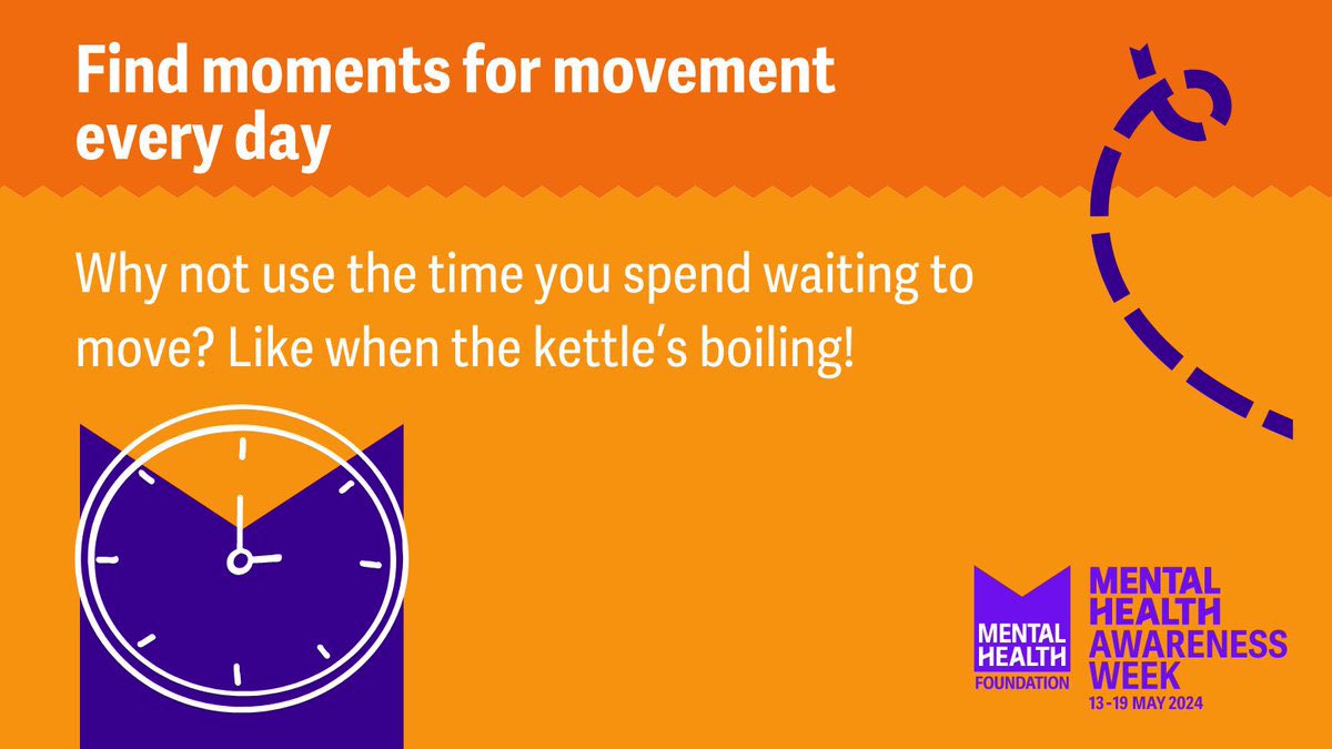 This #MentalHealthAwarenessWeek, get moving for your mental health by finding moments for movement every day, like when you’re waiting for the kettle to boil! Get more tips from @mentalhealth - visit mentalhealth.org.uk/movement-tips #WEAREBSCA #CARE
