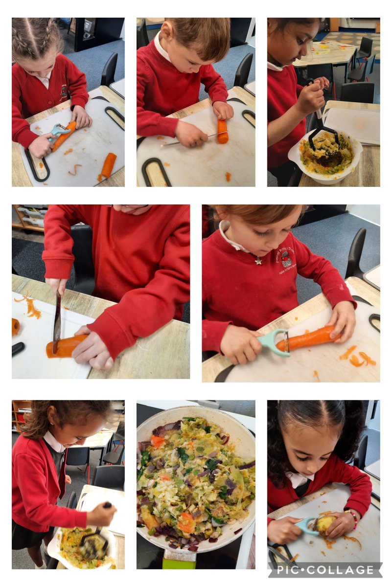 Reception did a great job of preparing our left over vegetables to make bubble and squeak. @EAS_EarlyYears