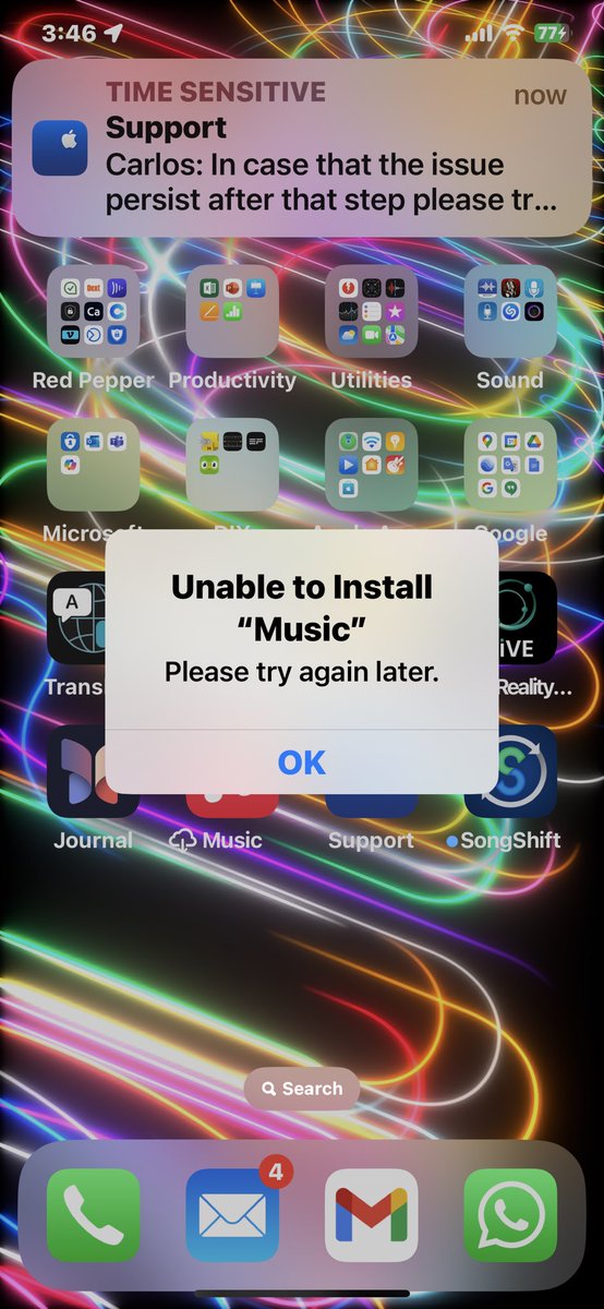 JunkieFlo's tweet photo. Since the iO17.5 update I am unable to install Apple Music. No solutions from support. Anyone else have this issue? Gonna have to switch to #Spotify if I can’t use my $16,99 #applemusic subscription. @AppleMusic HELP! https://t.co/Vez6P9WWZ8