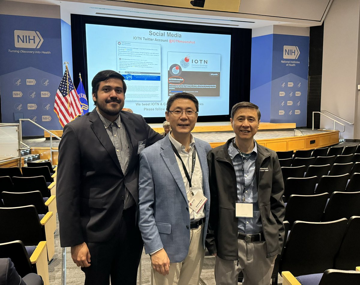 JinmingGaoLab's tweet image. Great thanks for @IOTNmoonshot support in the past 5 years. Ray and Gang are presenting U54 progress in the #iotncapstonemeeting with STING nanodrug (NCT06022029) under clinical evaluation.