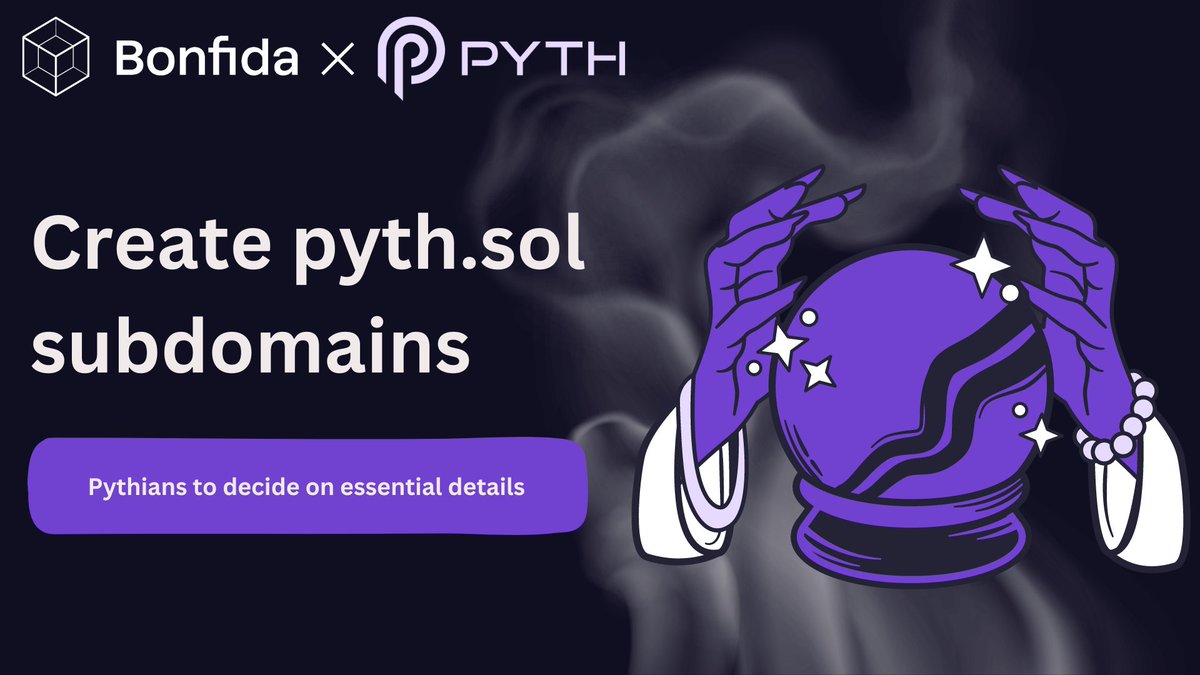 Calling on all Pythians to join the conversation on issuing pyth.sol subdomains 🔮 As a longstanding partner of @PythNetwork, we're really excited to bring this product to you & to meaningfully contribute to the Pyth DAO We need your voices on the essential details though - so