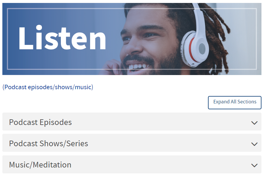 Listening to podcasts or music can help people recover from a difficult day or situation. Check out a list of podcasts and music the DODD Wellness Project recommends! 🎵 bit.ly/3xKQMRI #MentalHealthAwarenessMonth #WellnessWednesday