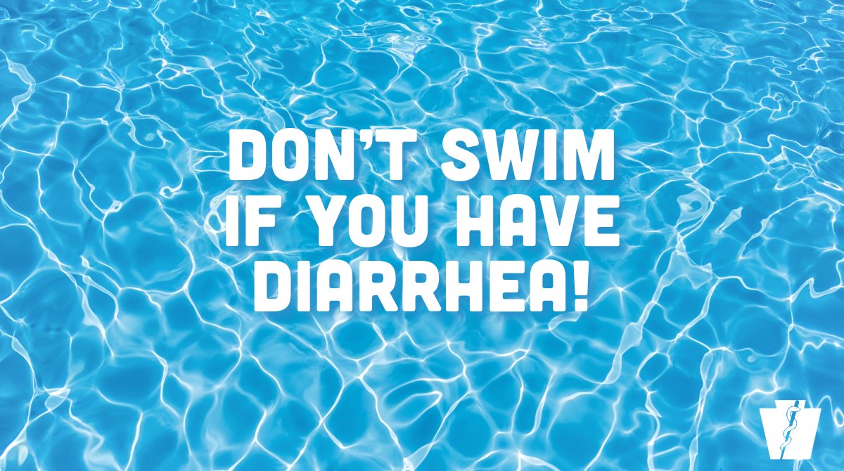 Reminder: Do not swim or let your kids swim if sick with diarrhea. One person with diarrhea can contaminate ALL of the water in a pool. #HealthySwimming 💦